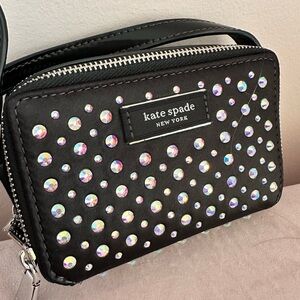 Kate Spade Black Studded Crossbody micro mini Bag